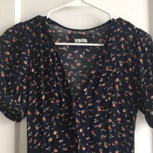 Reformation Floral Maxi Button Down Dress